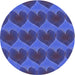 Square Patterned Sapphire Blue Rug, pat3106blu