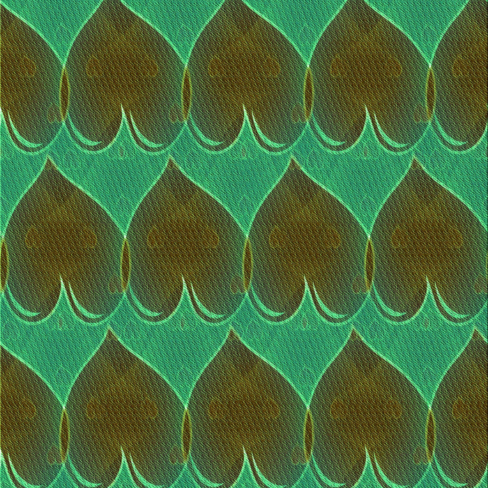 Patterned Army Green Rug, pat3106grn