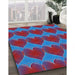 Patterned Blue Novelty Rug in Family Room, pat3106