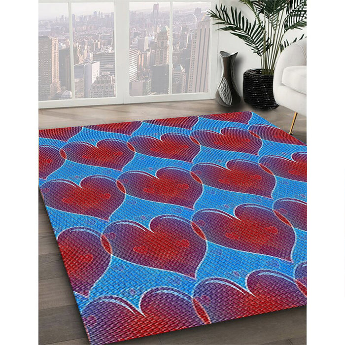 Machine Washable Transitional Blue Rug in a Family Room, wshpat3106