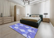 Patterned Jeans Blue Rug in a Bedroom, pat3107blu