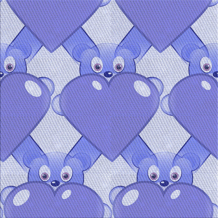 Round Patterned Jeans Blue Rug, pat3107blu