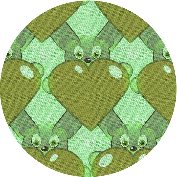 Square Patterned Green Rug, pat3107grn