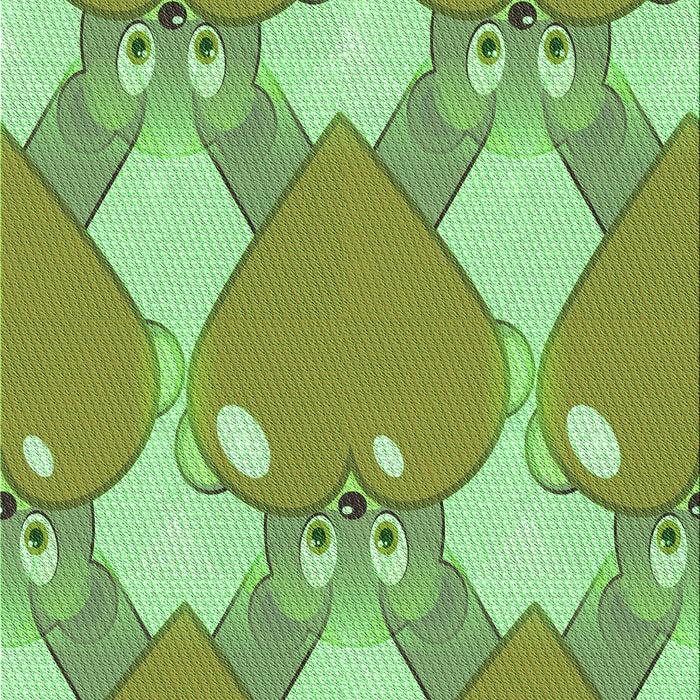 Patterned Green Rug, pat3107grn