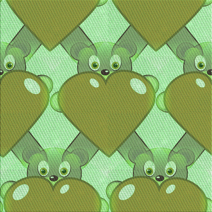 Round Patterned Green Rug, pat3107grn