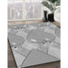 Patterned Gray Rug in Family Room, pat3107gry