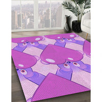 Patterned Violet Purple Rug, pat3107pur