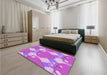 Patterned Violet Purple Rug in a Bedroom, pat3107pur