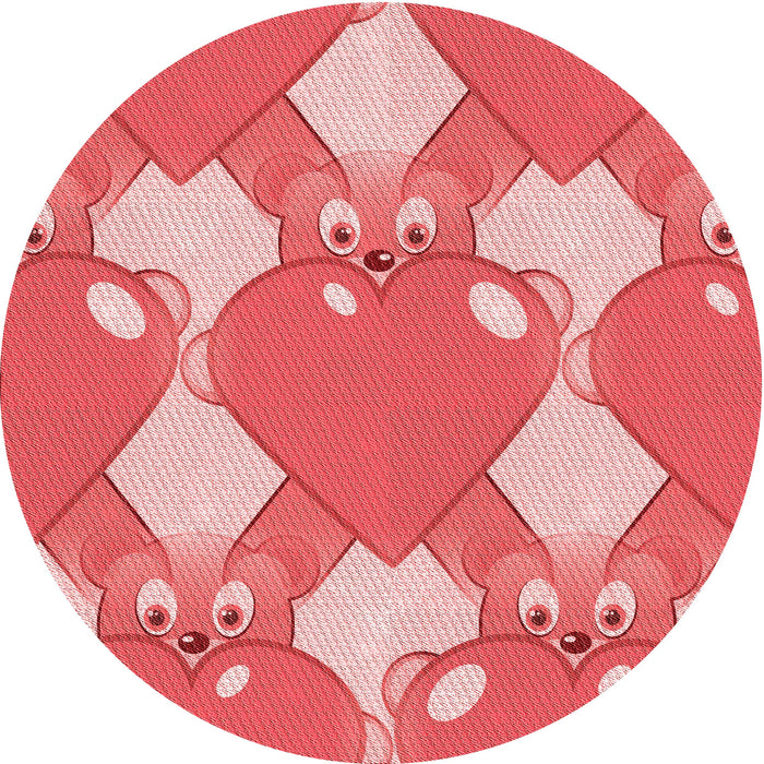 Square Patterned Light Coral Pink Rug, pat3107rd