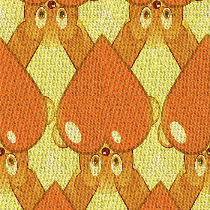 Patterned Orange Red Orange Rug, pat3107yw