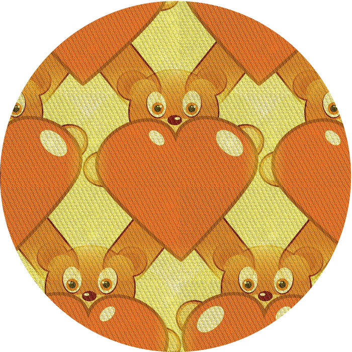 Square Machine Washable Transitional Orange Red Orange Rug in a Living Room, wshpat3107yw