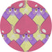 Sideview of Patterned Pink Novelty Rug, pat3107