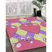 Machine Washable Transitional Pink Rug in a Family Room, wshpat3107