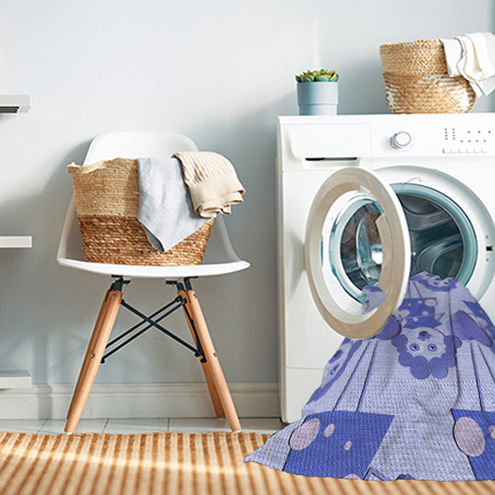 Machine Washable Transitional Blue Rug in a Washing Machine, wshpat3108blu