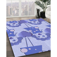 Patterned Blue Rug, pat3108blu