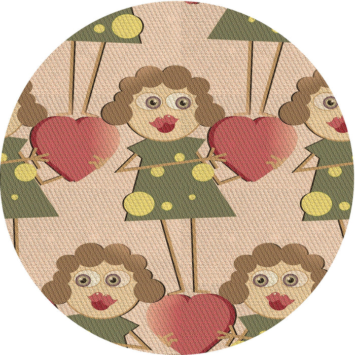 Square Patterned Light Brown Rug, pat3108brn