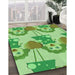 Machine Washable Transitional Dark Lime Green Rug in a Family Room, wshpat3108grn