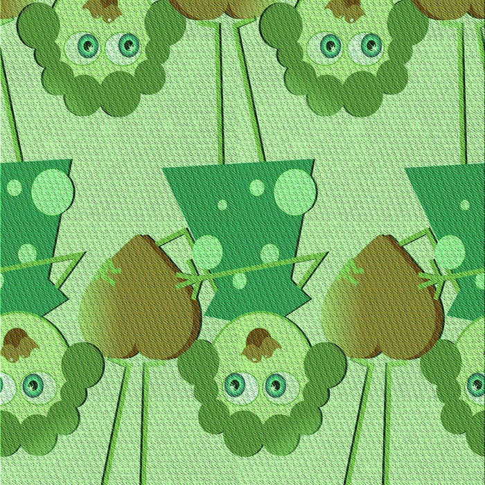 Patterned Dark Lime Green Rug, pat3108grn