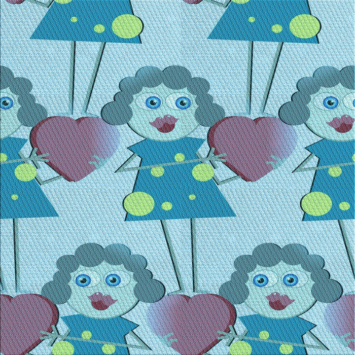 Round Patterned Glacial Blue Ice Blue Rug, pat3108lblu