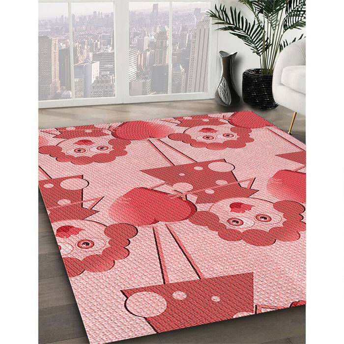 Machine Washable Transitional Pastel Pink Rug in a Family Room, wshpat3108rd