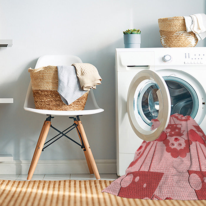 Machine Washable Transitional Pastel Pink Rug in a Washing Machine, wshpat3108rd