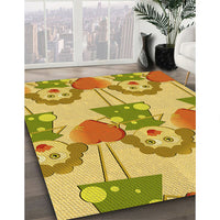 Patterned Bright Gold Yellow Rug, pat3108yw