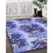 Patterned Deep Periwinkle Purple Rug in Family Room, pat3109blu