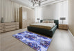 Patterned Deep Periwinkle Purple Rug in a Bedroom, pat3109blu