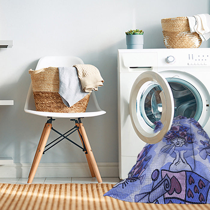 Machine Washable Transitional Deep Periwinkle Purple Rug in a Washing Machine, wshpat3109blu