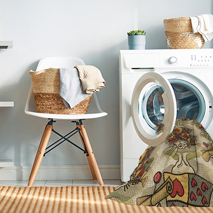 Machine Washable Transitional Red Brown Rug in a Washing Machine, wshpat3109brn