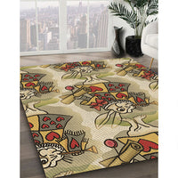 Patterned Red Brown Rug, pat3109brn