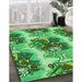 Machine Washable Transitional Green Rug in a Family Room, wshpat3109grn