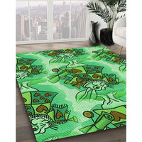 Patterned Green Rug, pat3109grn