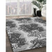 Patterned Silver Gray Rug in Family Room, pat3109gry