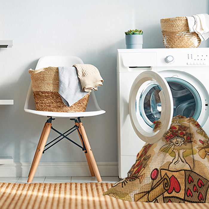 Machine Washable Transitional Yellow Orange Rug in a Washing Machine, wshpat3109org