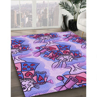 Patterned Bright Lilac Purple Rug, pat3109pur