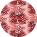 Square Machine Washable Transitional Light Coral Pink Rug in a Living Room, wshpat3109rd