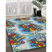 Patterned Gray Novelty Rug in Family Room, pat3109