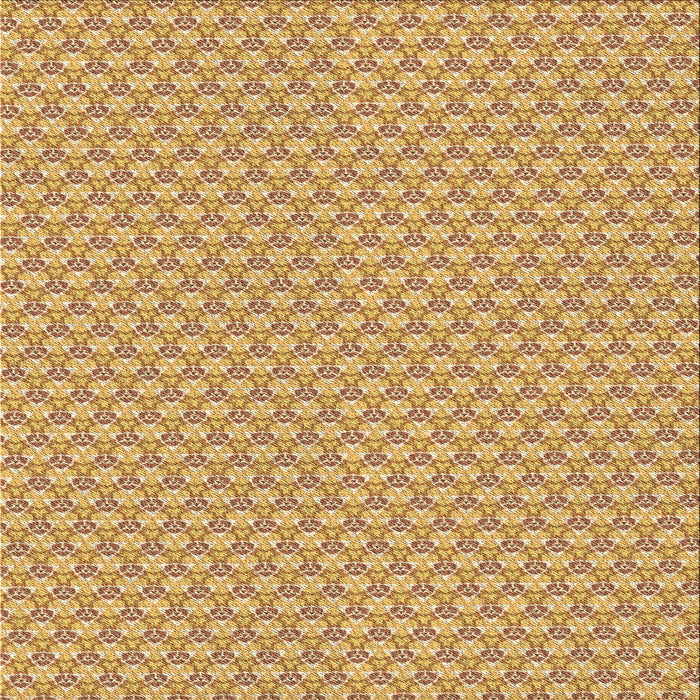 Round Patterned Chrome Gold Yellow Rug, pat311brn