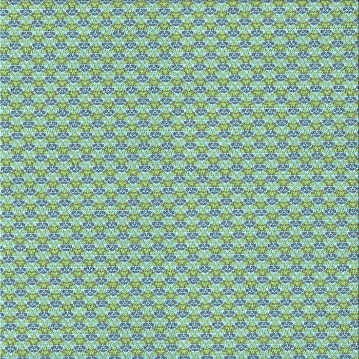 Round Machine Washable Transitional Green Rug, wshpat311lblu