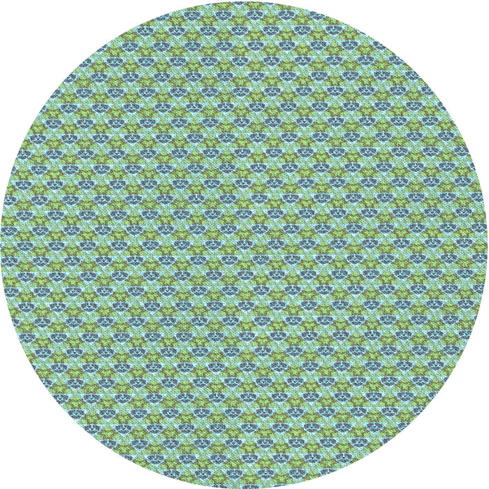 Square Patterned Green Rug, pat311lblu