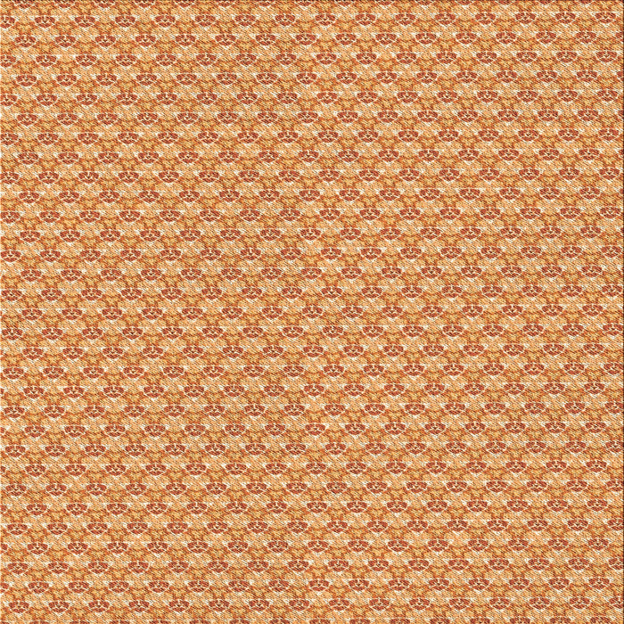 Round Patterned Yellow Orange Rug, pat311org