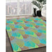 Machine Washable Transitional Khaki Green Rug in a Family Room, wshpat3110lblu