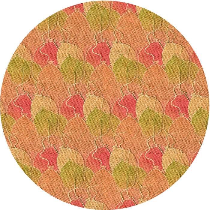 Square Patterned Orange Red Orange Rug, pat3110org