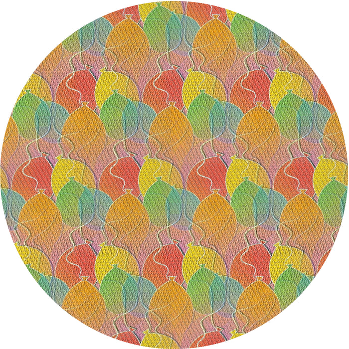 Sideview of Patterned Red Novelty Rug, pat3110