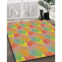 Patterned Red Novelty Rug, pat3110