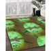 Machine Washable Transitional Green Rug in a Family Room, wshpat3111grn