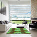 Machine Washable Transitional Green Rug in a Kitchen, wshpat3111grn