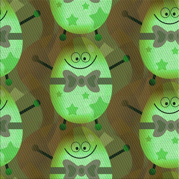 Round Patterned Green Rug, pat3111grn