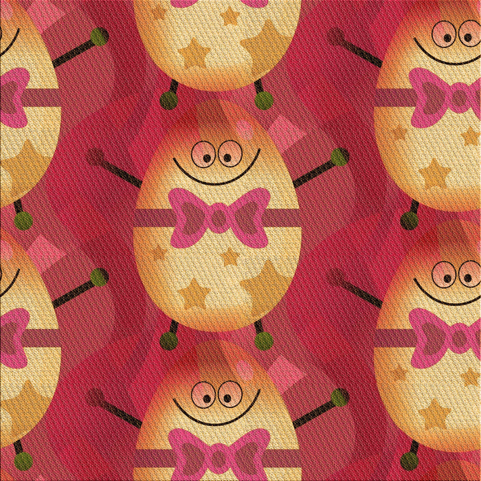 Round Patterned Orange Rug, pat3111org